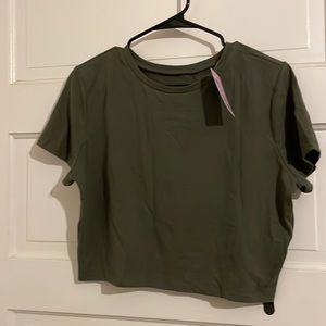 green crop top